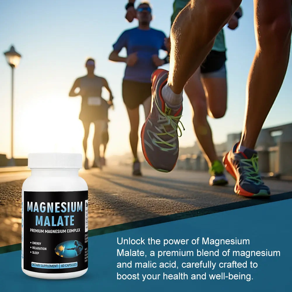 Unlock the power of Magnesium Malate, a premium blend of magnesium and malic acid, carefully crafted to boost your health and well-being