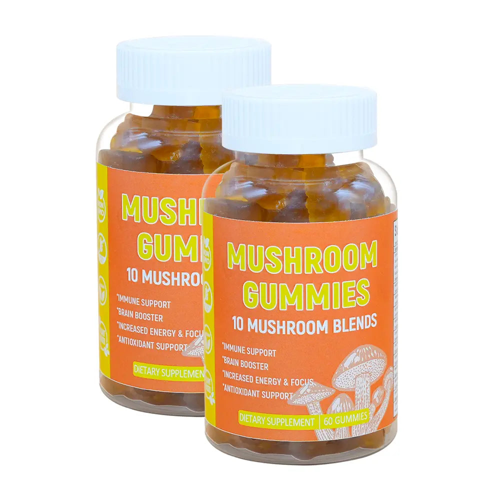 Hiherbs Mushroom Gummies Dietary supplements Nootropic Brain Supplement, Immune Support & Stress Relief mushroom jelly candies (60 capsules/Bottle) Hiherbs