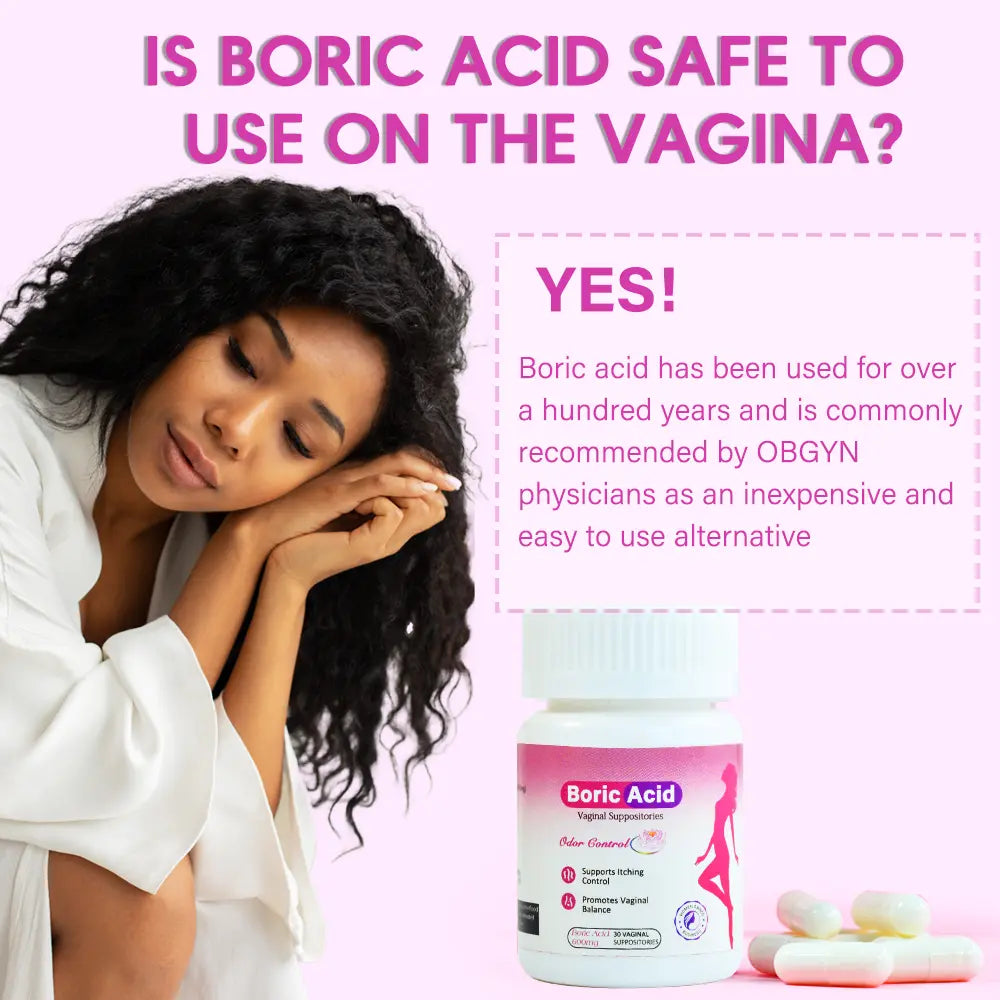 Hiherbs Boric Acid Suppository,Boric acid suppositories that can be used in pregnancy, 30 Pcs/Bottle(2 Applicators as Gift) Hiherbs