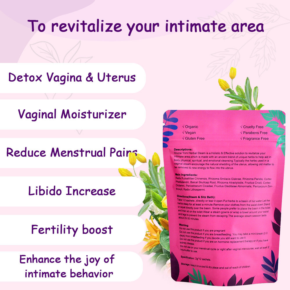 36 Pcs Yoni Steam Herbs Vaginal Douche Tea for Menstrual Pains (3*12 Pcs)