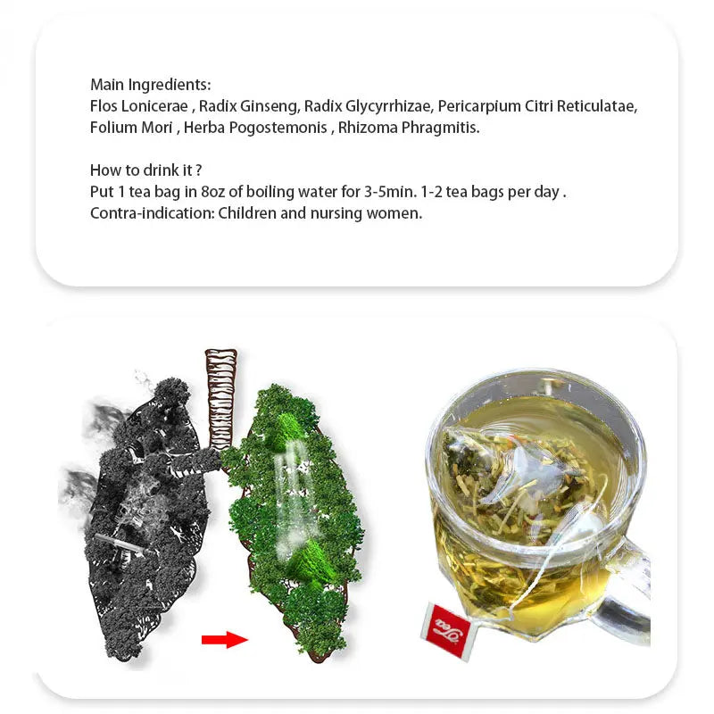 Hiherbs Natural Herbal Lung Detox Tea Boost Immunity Relieve Cough Lung cleansing Ease chest congestion Lung cleansing herbal tea(2 Packs) Hiherbs