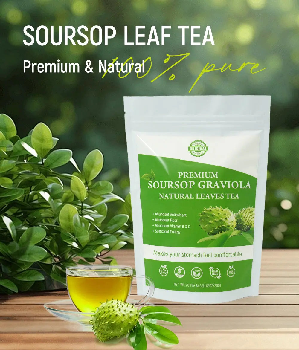 Hiherbs Soursop graviola leaves tea 100% Fresh soursop Leaves Anti-cancer Anti-inflammatory Soursop tea leaves teabag Hiherbs