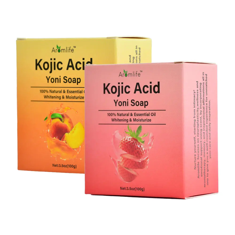 Hiherbs Strawberry Kojic Acid Yoni Soap Bar Vaginal pH Balance 100% Natural 100g/Piece Combo Pack Hiherbs