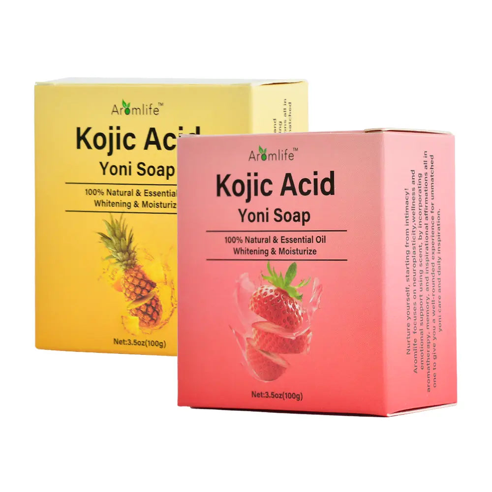 Hiherbs Strawberry Kojic Acid Yoni Soap Bar Vaginal pH Balance 100% Natural 100g/Piece Combo Pack Hiherbs