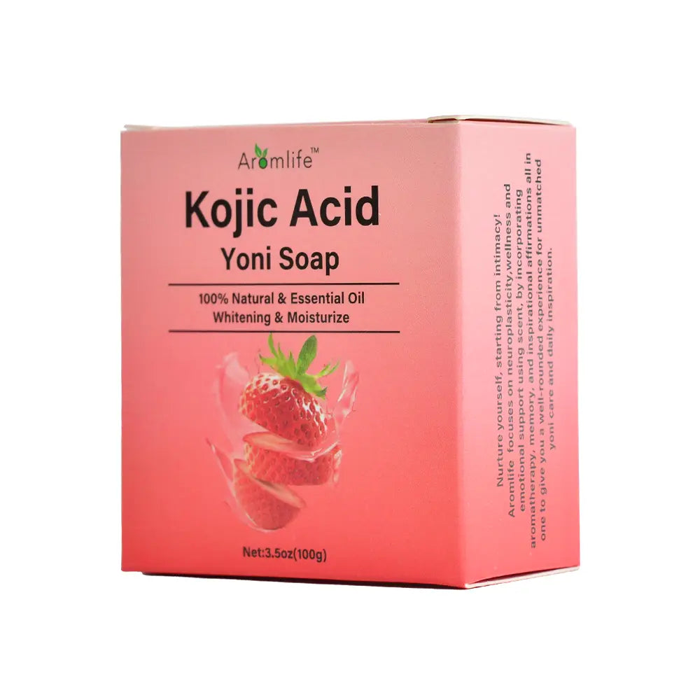 Hiherbs Strawberry Kojic Acid Yoni Soap Bar Vaginal pH Balance 100% Natural 100g/Piece Combo Pack Hiherbs