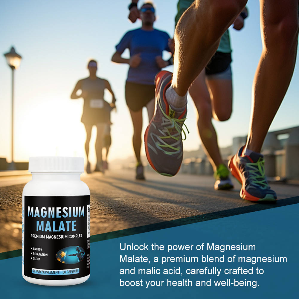 Hiherbs Magnesium Malate 500mg/capsule-Enhances metabolism, improves bone density, protects the nervous system(60 capsules/bottle) Oral capsule