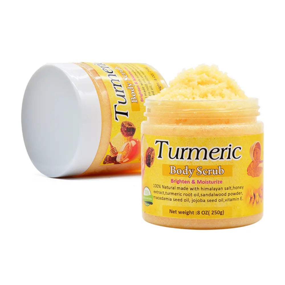 Hiherbs Natural Gentle Turmeric Body Scrub Remove Dead Skin Improve dull skin color turmeric body scrubbing cream (8 OZ/250g) Hiherbs