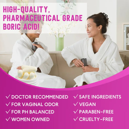 Hiherbs Boric Acid Suppository,Boric acid suppositories that can be used in pregnancy, 30 Pcs/Bottle(2 Applicators as Gift) Hiherbs