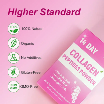 Hiherbs Collagen peptides powder Women Beauty and Skin Care Vegan,No Additives Restore youthful Skin Anti-Aging Bagged Powder Hiherbs