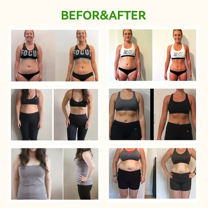 Comparison of the effect before and after use shows that the abdomen has significantly shrunk and the weight has decreased