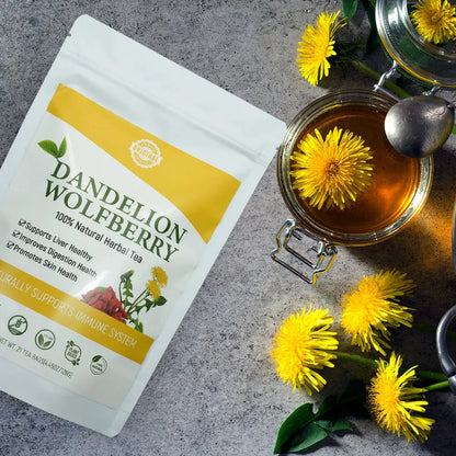 Hiherbs Dandelion Wolfberry Tea, Organic Dandelion Root Tea, Nine Natural Herbal Ingredients Kidney Tea Hiherbs