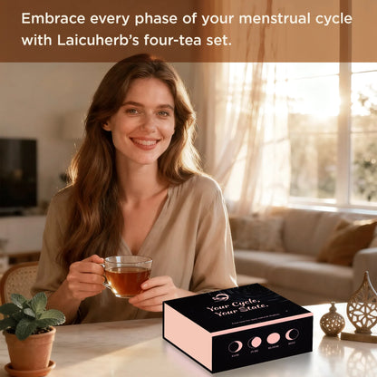 Embrace every phase of your menstrual cycle with Laicuherb's four-tea set