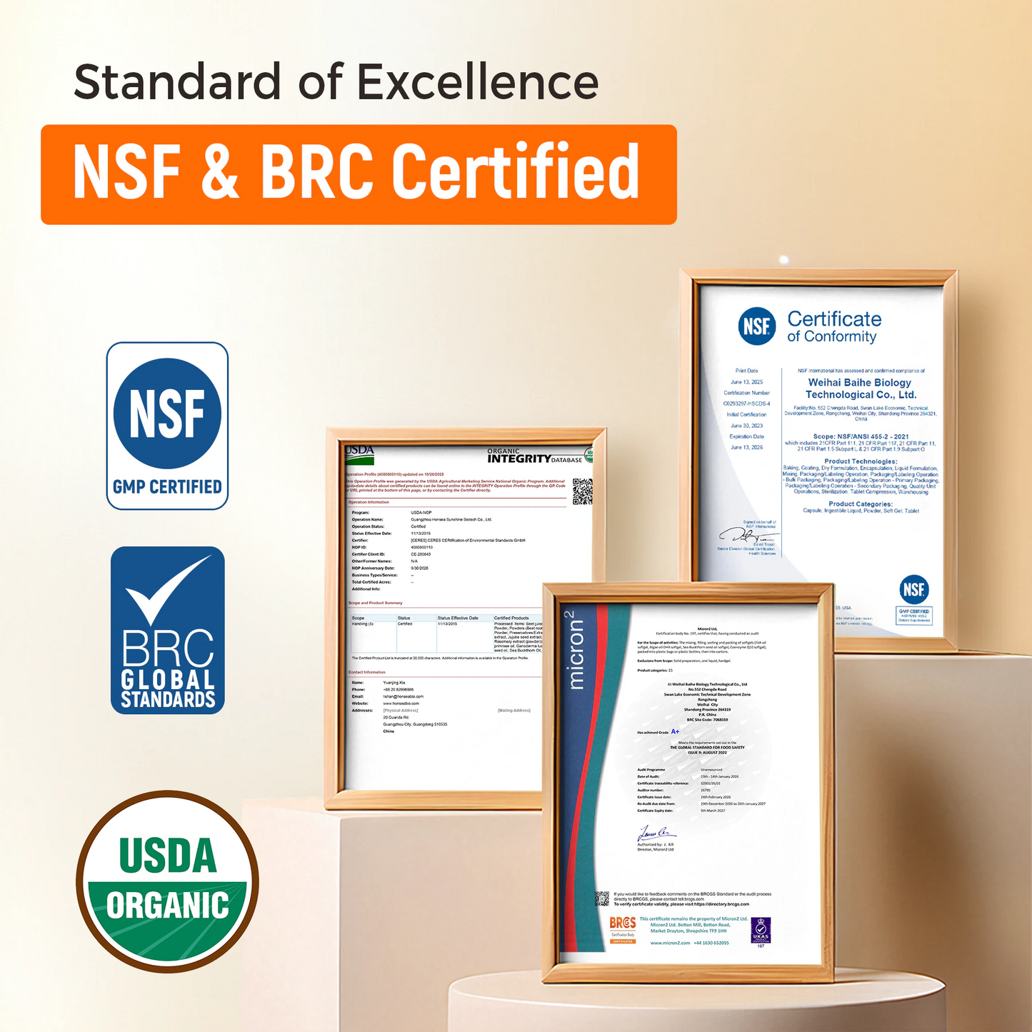 Himalayan Sea Buckthorn Oil has NSF and BRC