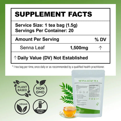 Hiherbs senna leaves tea, 1.5g*20, weight loss, 100% Pure Senna, Relieves constipation Hiherbs