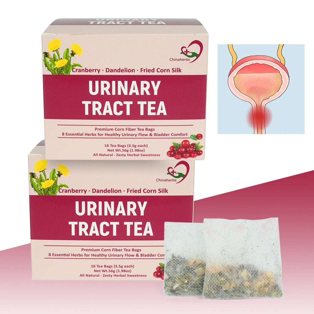 The inner packaging of Hiherbs's Cranberryies Urinary Tract Tea uses a four-cornered corn fiber material