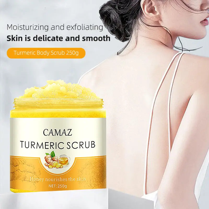 Hiherbs Natural Gentle Turmeric Body Scrub Remove Dead Skin Improve dull skin color turmeric body scrubbing cream (8 OZ/250g) Hiherbs