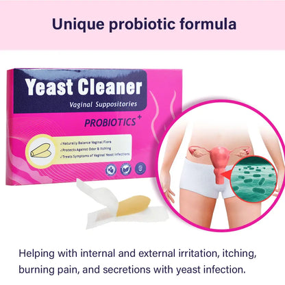 Hiherbs Vaginal pessaries Yeast Infection Cleaner Probiotics Vaginal Suppositories (12 Pcs/2 Boxes) Hiherbs