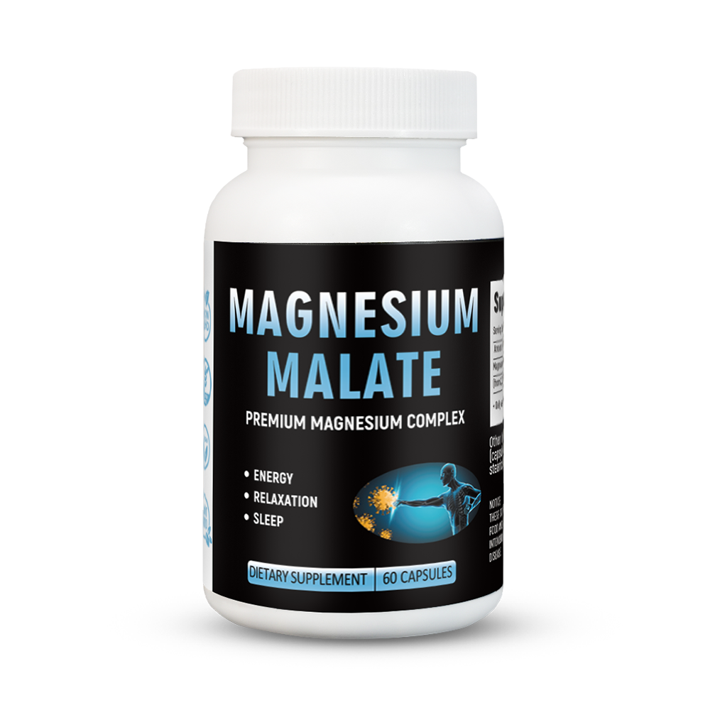 Hiherbs Magnesium Malate 500mg/capsule-Enhances metabolism, improves bone density, protects the nervous system(60 capsules/bottle) Oral capsule