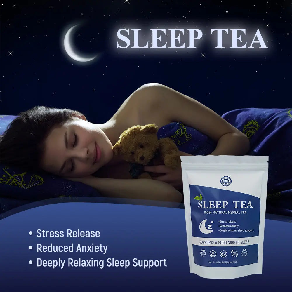 Hiherbs Sleep Tea, Improve Sleep, Relieve Insomnia Symptoms,Supports Calmness and Relaxation, Herbal Infusion, Wellness Tea, Caffeine-Free, 130g,10 Sachets/Bag Hiherbs