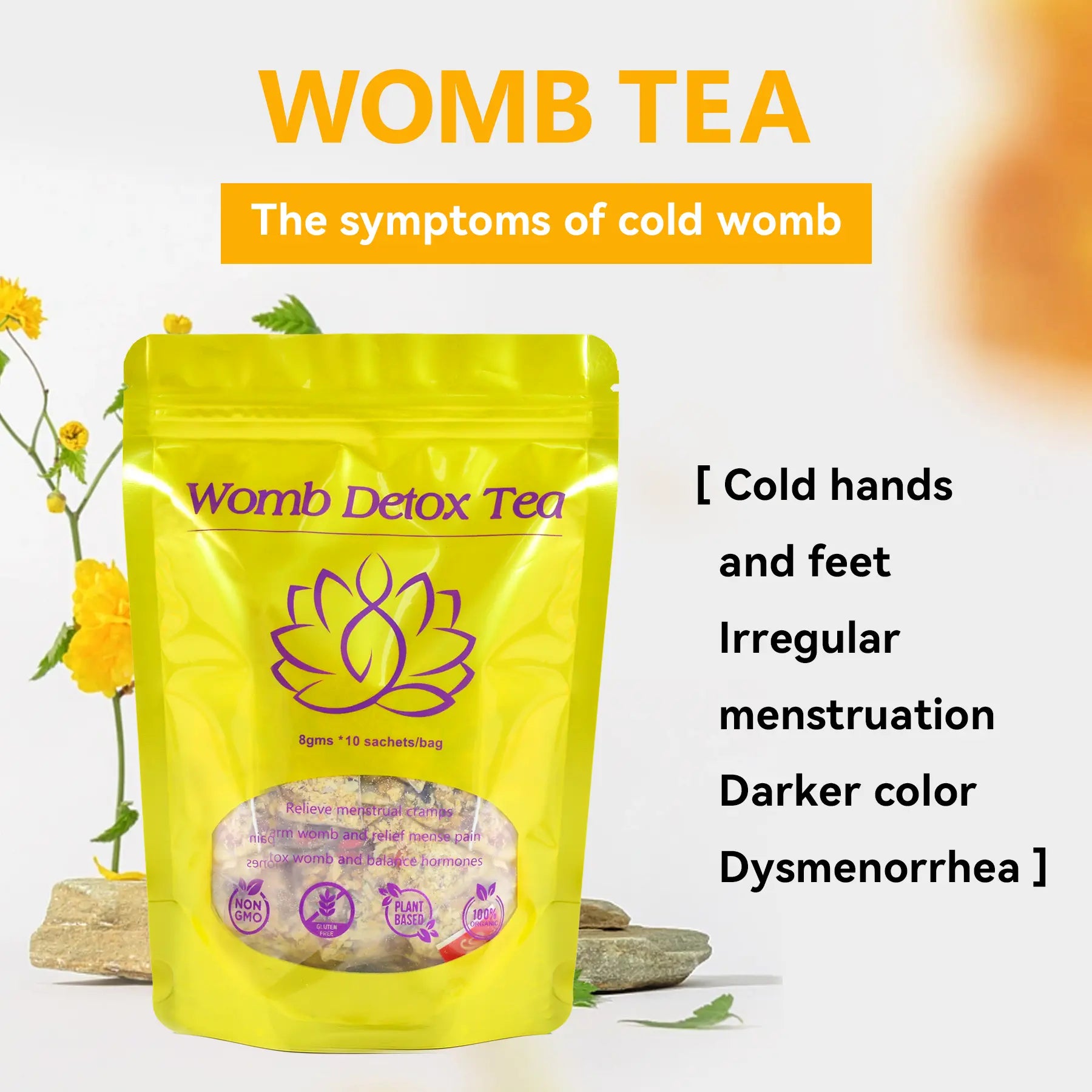 Hiherbs Womb Detox Tea Womb cleanse Relieving Cramps&Heavy Menes Warming Uterus Detox Tea Hiherbs