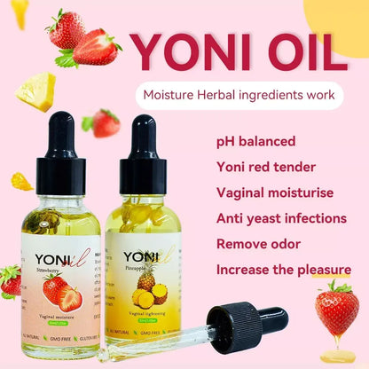 Hiherbs Yoni Organic Oil Feminine Pineapple Vaginal Oil, 1.02 OZ for Women Yoni Moisturizer Deodorant female intimate oil Hiherbs