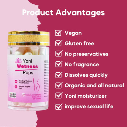 Hiherbs Yoni Repair Probiotics Pops Resolving Yeast Infections Vaginal Detox Suppositories Uterine Cyst Probiotic vaginal inserts(30 Pcs) Hiherbs