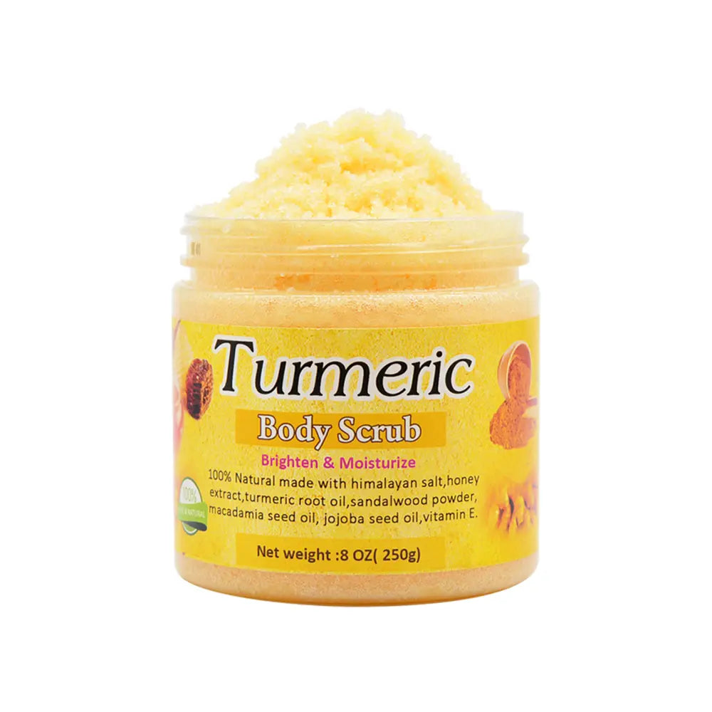 Hiherbs Natural Gentle Turmeric Body Scrub Remove Dead Skin Improve dull skin color turmeric body scrubbing cream (8 OZ/250g) Hiherbs