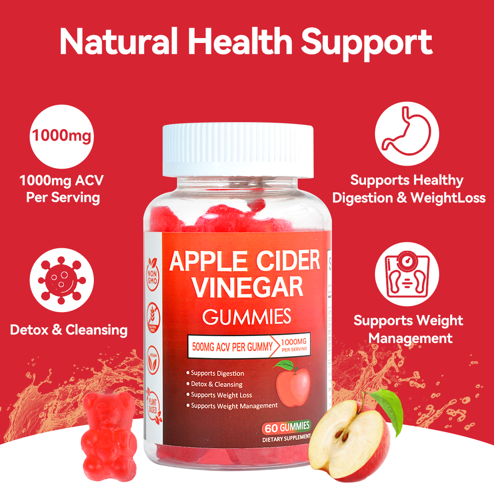 Hiherbs 180,000mg Apple Cider Vinegar Gummies Slimming ACV Gummy Detox Weight Loss ( 120 Pcs)