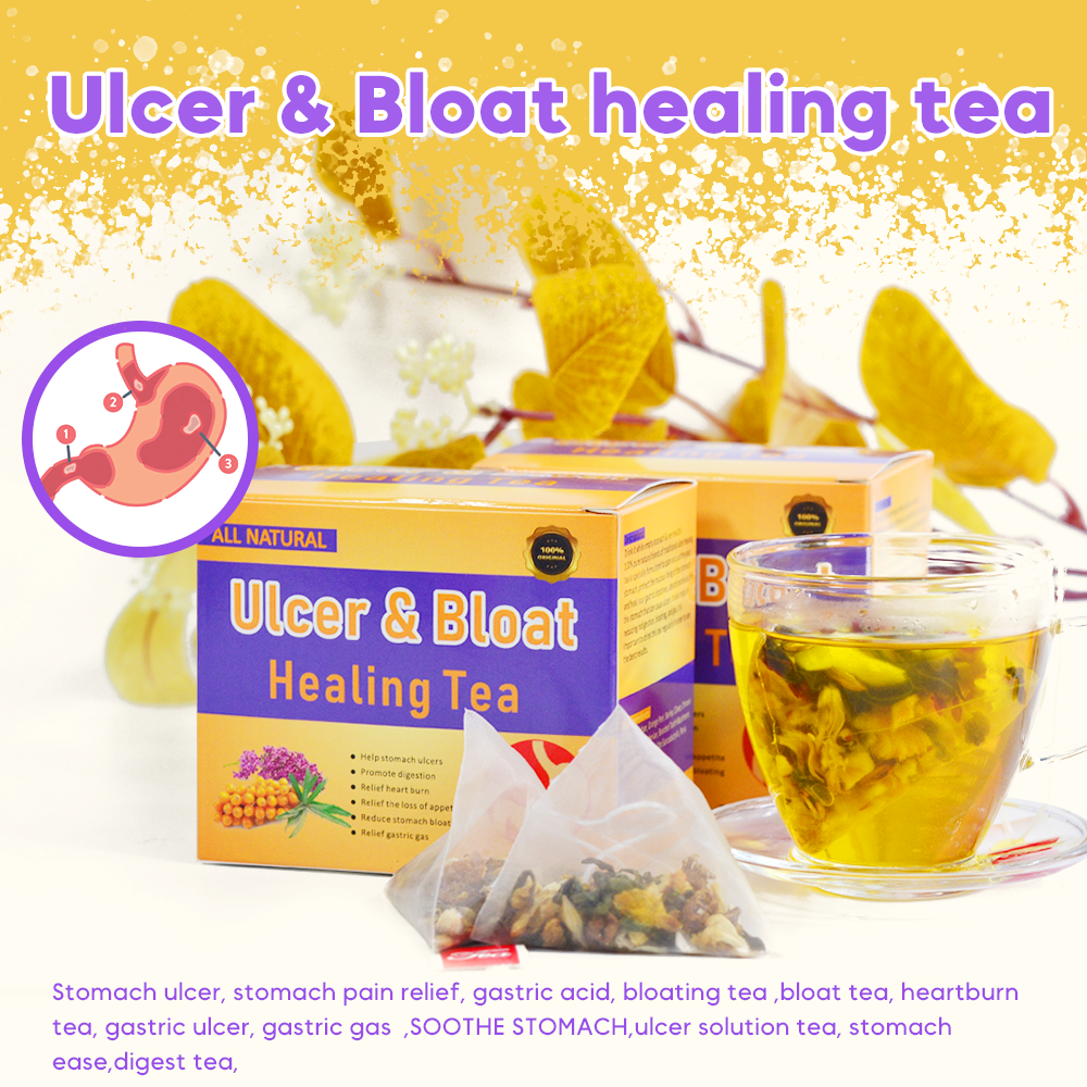 Hiherbs Ulcer & Bloat Healing Tea Stomach Pain Relief Promote Digestion ( 2*20 Pcs )