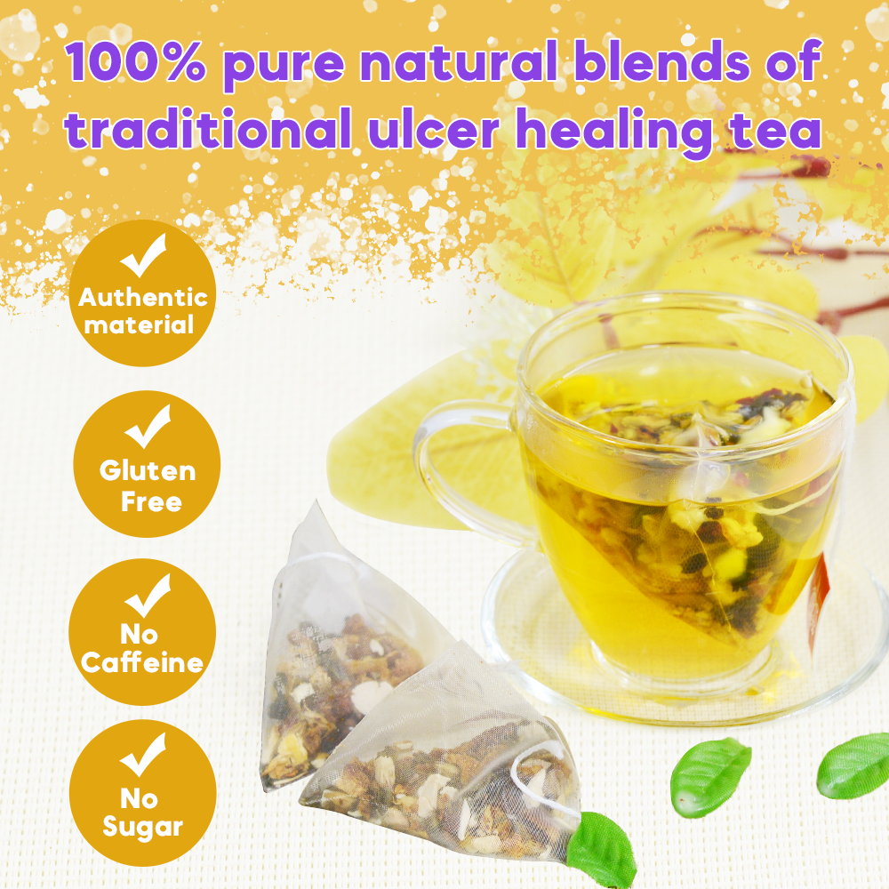 Hiherbs Ulcer & Bloat Healing Tea Stomach Pain Relief Promote Digestion ( 2*20 Pcs )